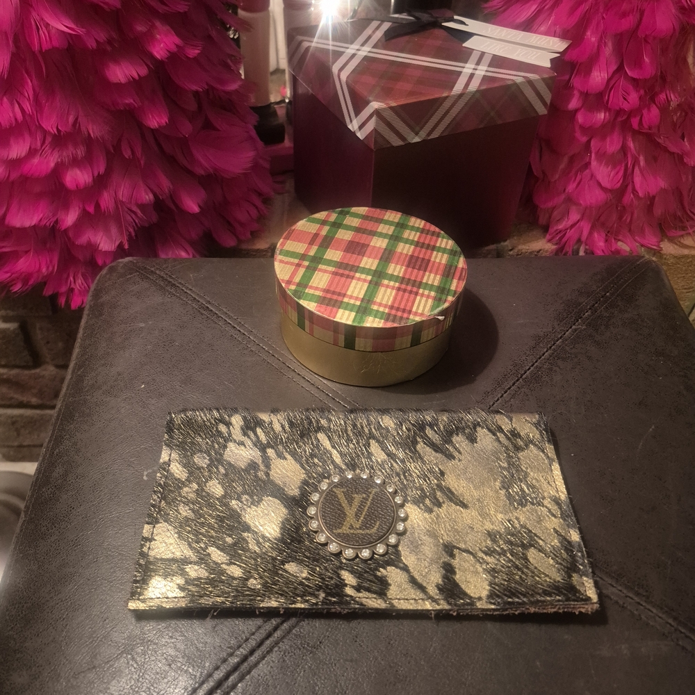 Louis Vuitton Black and Gold FURR Wallet AND UPCYCLED